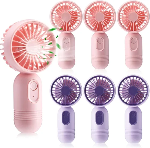Miniatura 49 de Rossesay Miniventilador portátil a granel, lindo ventilador de mano ligero, pequeño ventilador personal de mano y pestañas de 3 velocidades