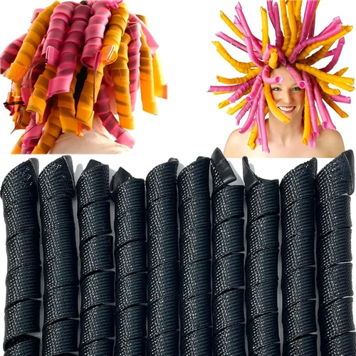50 piezas de rizadores de pelo en espiral sin calor de 22 pulgadas, rizadores mágicos sin calor para cabello largo, 6 piezas de ganchos de peinado,