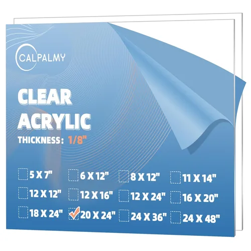 Miniatura 29 de CALPALMY Paquete de 2 hojas acrílicas transparentes grandes de 1/8 pulgadas de grosor, hojas de plexiglás precortadas de 36 x 48 pulgadas