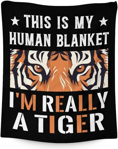 Manta de tigre para regalar – Manta divertida de 30 x 40 pulgadas para niños y niñas – Manta negra suave y mullida para sofá, sofá y cama