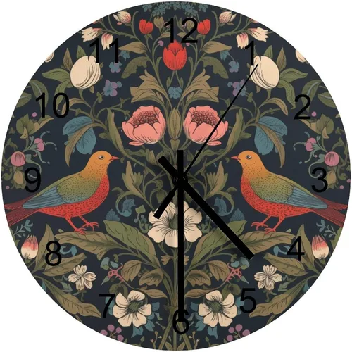 Miniatura 45 de Reloj de Pared de Flores Silencioso Sin Tictac Operado por Batería, Caricatura de los 70s Linda Flor Abstracta Pastel Margarita Reloj Floral