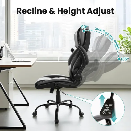 Miniatura 6 de Silla de oficina ejecutiva grande y alta, 400 libras para personas pesadas, silla de escritorio ergonómica para computadora con soporte lumbar