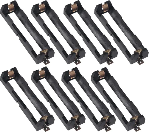 8 soportes de batería 18650 1 ranura 18650 para batería 18650, caja de almacenamiento de batería de contactos de cobre (1 ranura de 3.7 V)
