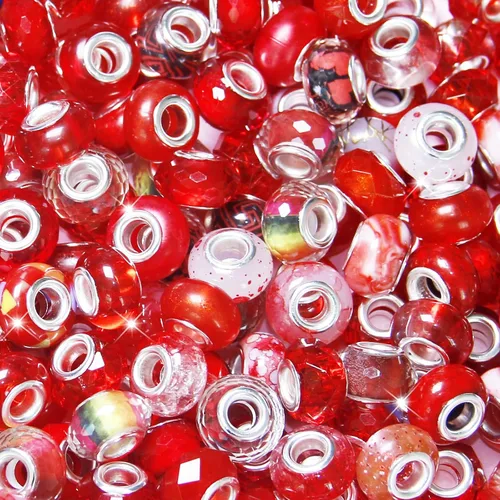 Miniatura 29 de ZYEHXED 60 Piezas Cuentas Negras de Agujero Grande, Cuentas Grandes de Artesanía Europea, Cuenta de Lampwork Murano de Agujero Grande, Cuenta