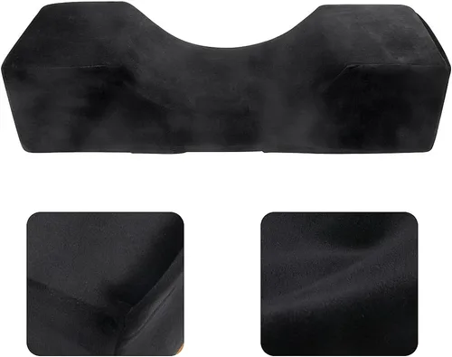 Miniatura 8 de Almohada de extensión de pestañas de terciopelo, almohada de cuello de espuma viscoelástica para salón de belleza para injerto de pestañas, Negro