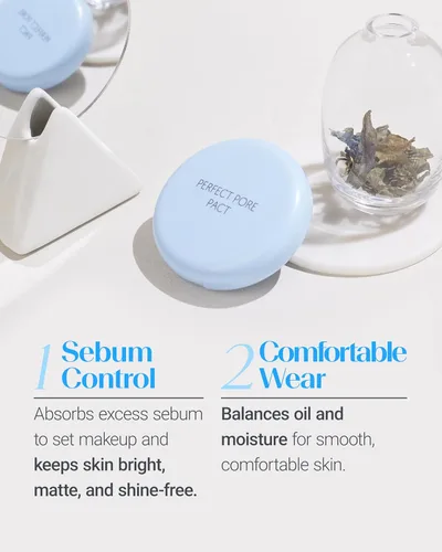 Miniatura 3 de THESAEM Saemmul Perfect Pore Pact - Polvo facial para control de sebo para la absorción de aceite y fijación del maquillaje - Polvo compacto