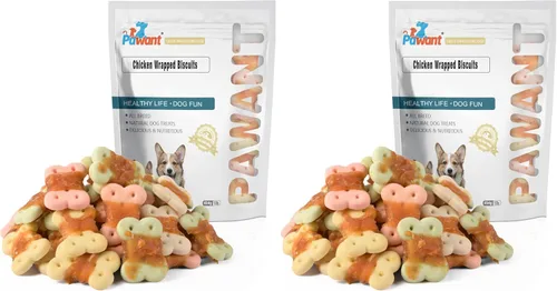 Miniatura 8 de Golosinas envueltas en pollo para perros, masticables sin cuero crudo, 8 onzas 30% real poultry; 60% baked core; 15% protein; easily digestible