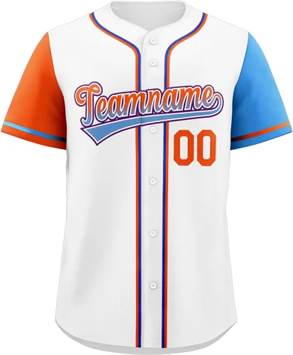 Miniatura 48 de Camisetas de béisbol personalizadas con botones de manga corta, número de nombre cosido personalizado / impreso para adultos y jóvenes