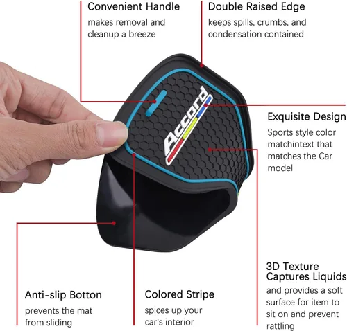 Miniatura 5 de Portavasos para automóvil compatible con accesorios Accord, posavasos impermeables, tapete antideslizante para portavasos de automóvil para Accord