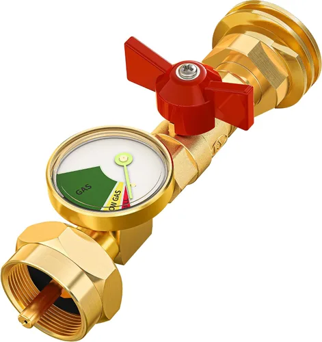 Miniatura 6 de CALPOSE Adaptador de tanque de propano de 1 libra, convertidor de latón macizo de 20 libras a 1 libra, adaptador de propano de 1 libra para cilindro