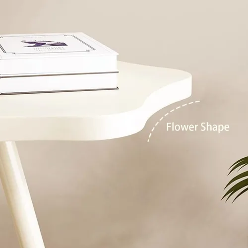 Miniatura 7 de Gdrasuya10 Mesa auxiliar con forma de flor para sofá, mesa auxiliar de 2 niveles, mesa de sofá blanca, bandeja de sofá, mesa auxiliar linda, mesa