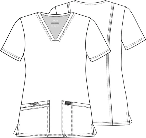 Miniatura 6 de Cherokee Medical - Camisa sanitaria para mujer con cuello en V, ajuste clásico moderno y 3 bolsillos, tela ultra suave y elástica en 2 direcciones