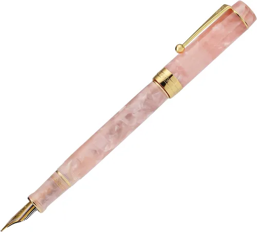 Miniatura 42 de Jinhao 100 - Pluma estilográfica de estilo clásico en celuloide, instrumento de escritura suave con punta #6, juego de pluma con convertidor