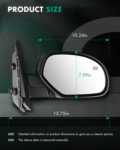 Miniatura 3 de SCITOO Espejos de visión lateral para Chevy Silverado 2007-2013 para GMC Sierra (07 ajuste nuevo cuerpo) con calefacción eléctrica para Chevy