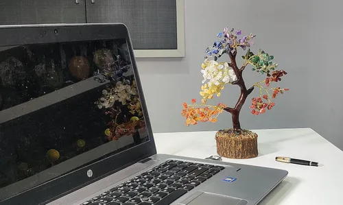 Miniatura 7 de Árbol de cristal, árbol de 7 piedras de chakras, decoración de cristal para el hogar, fortuna, regalos espirituales para la buena suerte, árboles