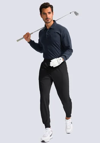 Miniatura 6 de G Gradual Pantalones deportivos de golf para hombre con bolsillos con cremallera pantalones elásticos ajustados para correr para hombre