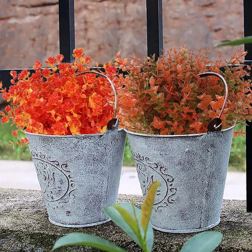 Miniatura 9 de RECUTMS - Flores artificiales, plantas artificiales, resisten los rayos ultravioleta, arbustos sintéticos, para interior y exterior, maceta