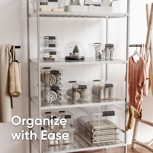 Miniatura 6 de Superio - Paquete de 3 contenedores de almacenamiento con tapas, cajas transparentes de 2.36 L para organizar, contenedores de plástico apilables