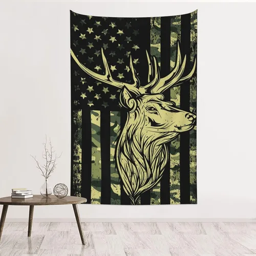 Miniatura 14 de JUHIOPOI Tapiz retro con bandera americana, decoración de pared, tapiz de arte para colgar en la pared, tapiz de pared para dormitorio, sala