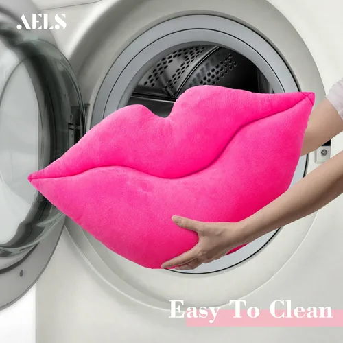 Miniatura 5 de AELS Almohadas de labios grandes 3D de terciopelo suave, almohadas decorativas, lindas almohadas de 24 x 12 pulgadas para sofá, cama, sala de estar