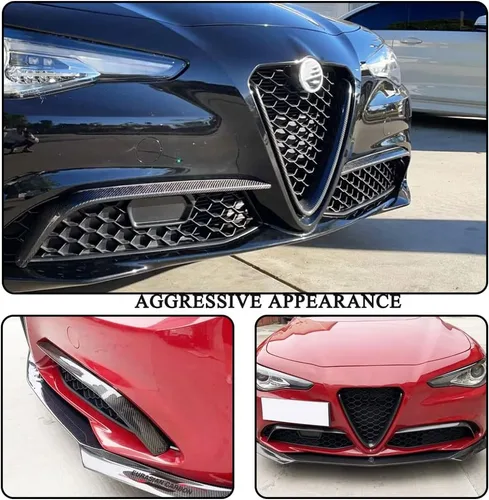 Miniatura 3 de Canards delanteros de fibra de carbono real para Alfa Romeo Giulia Base Sedan 2015-2023 divisor de luz antiniebla Canard parachoques delantero faro