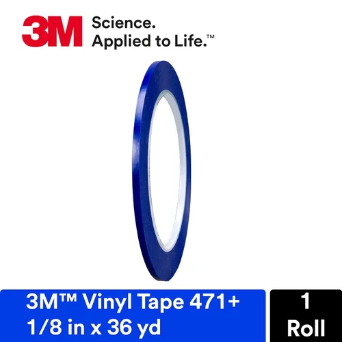 Miniatura 2 de Cinta de vinilo color índigo 3M 471+ PN2510, empacado de forma conveniente (empaque de 1 unidad), Azul, 1