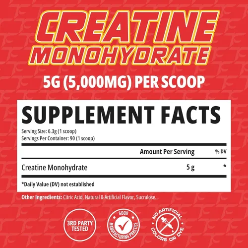 Miniatura 2 de TC Nutrition Monohidrato de creatina en polvo de 0.18 oz (5 g), creatina pura en polvo para mayor fuerza, crecimiento muscular, mayor resistencia