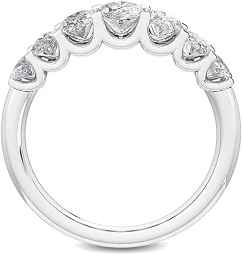 Miniatura 3 de CUSTOMIZE JEWELS 1.57 Ctw Oval Shape White Lab Grown Diamond In 14K White Yellow Rose Gold Side Stone Engagement Ring,F-GVS1-VS2