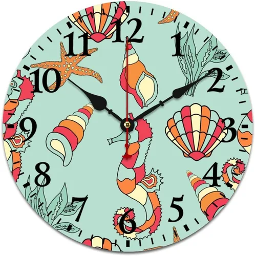 Miniatura 13 de Reloj de pared de madera con fruta de verano con sandía dulce, reloj de escritorio de regalo para niños y niñas, cuarzo de calidad, sin tictac