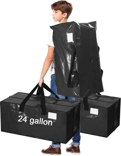 Miniatura 2 de 4 Piezas Bolsas de Mudanza Grandes con Cremallera y Asas Bolsas de Lona Tipo Duffle Plegables de Almacenamiento Extra Resistentes Extra Grandes