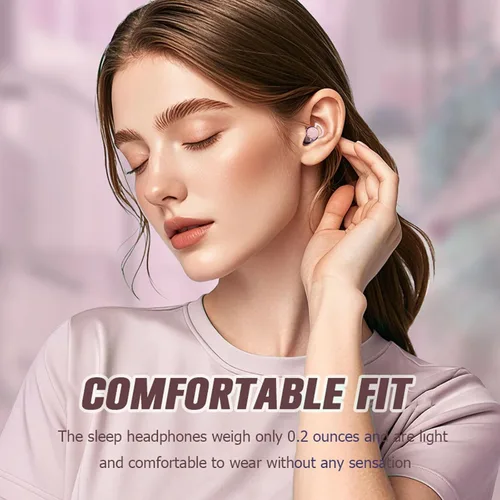 Miniatura 4 de Yihou Audífonos invisibles pequeños para dormir, color rosa, inalámbricos, Bluetooth, cómodos, para dormir de lado, pequeños, pequeños, discretos