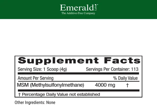 Miniatura 2 de Emerald Labs MSM Powder - Suplemento de metilsulfonilmetano de origen vegetal para desintoxicación del hígado, salud de las articulaciones, salud
