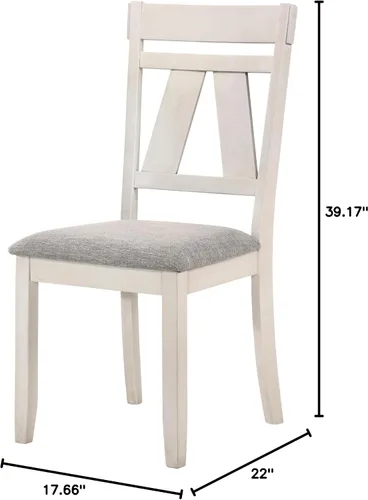 Miniatura 3 de New Classic Furniture Maisie - Silla auxiliar de madera con asiento de poliéster (juego de 2), color blanco