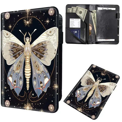 Miniatura 36 de Libros de mesero para camarera, cartera de cuero para camarero con cremallera, soporte para recibos, para camarero, camarero, accesorios