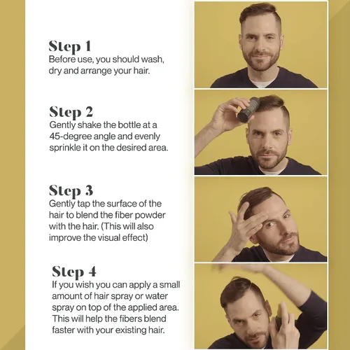 Miniatura 2 de Alfy Kit de iniciación – Fibras capilares para adelgazar el cabello – Fibras de queratina de primera calidad para hombres y mujeres – Fibras