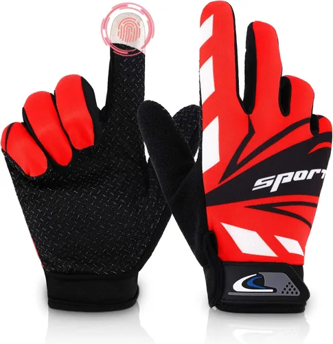 Miniatura 9 de Accmor Guantes para Pantalla Táctil para Ciclismo - Tamaño Grande para Niños, Deporte para Hombres, Mujeres, Adolescentes, Pesca, Respirables