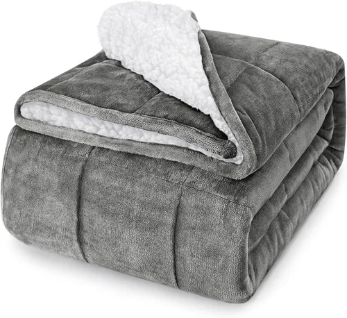Miniatura 51 de yescool - Manta con peso, 7 libras, fresca, transpirable, con cuentas de cristal prémium, lavable a máquina, para dormir, 60-90 libras, 41 x 60 Gris