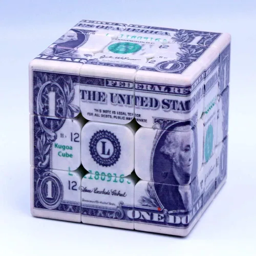 Miniatura 2 de Speed Cube - Rompecabezas de cubo mágico de 3 x 3 pulgadas, diseño de fachada de un dólar, juego de inteligencia intelectual, efecto de alivio