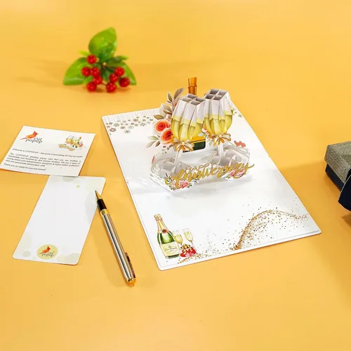 Miniatura 4 de CUTPOPUP - Tarjetas de aniversario desplegables, tarjeta de aniversario de boda 3D para él, esposa, marido, mamá, papá, tarjeta de cumpleaños, día