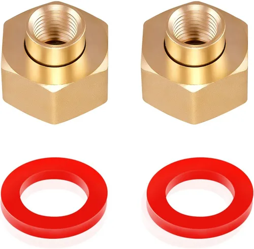 2 piezas de latón hexagonal giratorio 1/4 pulgadas NPT a 3/4 pulgadas hembra GHT manguera de jardín conector adaptador de rosca, manguera de jardín