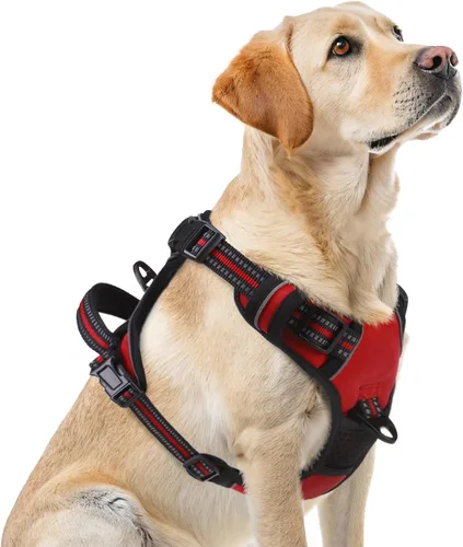 Miniatura 18 de PUPTECK Arnés para perro sin tirones para perros grandes, arnés para perro ajustable reflectante con mango de fácil control, arnés para mascotas