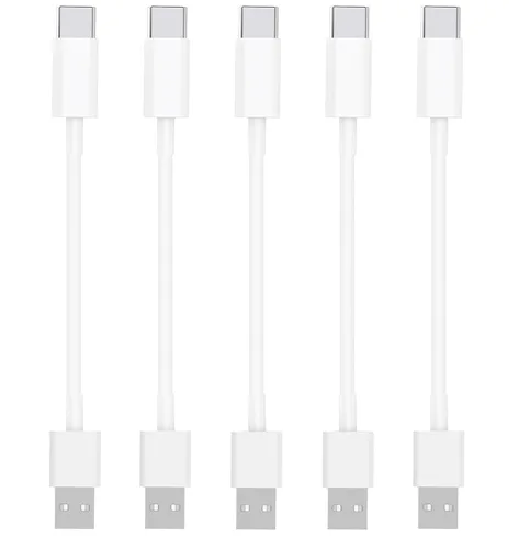 [Certificado Apple MFi] Cargador corto para iPhone 17 de carga rápida, paquete de 5 cables USB a tipo C de 8 pulgadas, cables de carga rápida para