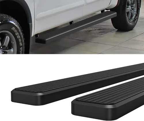 Miniatura 4 de HD Ridez Estribo de acero inoxidable de 5 pulgadas, color negro, compatible con Nissan Titan 2004-2024 Crew Cab (excluye los modelos 2016) y Titan