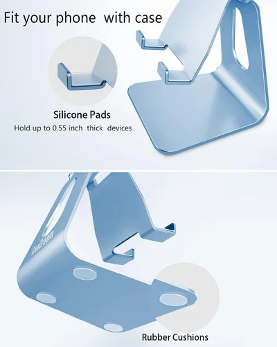 Miniatura 5 de CreaDream Soporte ajustable para teléfono celular, soporte para teléfono, cuna, muelle, soporte, soporte de escritorio de aluminio compatible