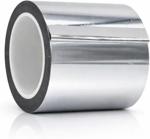 Miniatura 35 de WOD Tape MPFT2 - Cinta de película de poliéster metalizada Mylar plateada con adhesivo acrílico, 1/2 pulgada x 72 pies. Cinta plateada de espejo