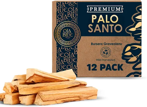 Palitos de Palo Santo para manchar – Paquete de 12 (4 oz / 110 g) | Varillas de incienso de Palo Santo naturales de Perú | Varillas aromáticas ricas