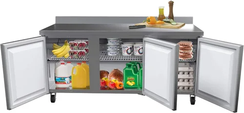 Miniatura 12 de KoolMore 48" de acero inoxidable 2 puertas congelador comercial de encimera con 3 1/2 contrasalpicaduras - 12 pies cúbicos