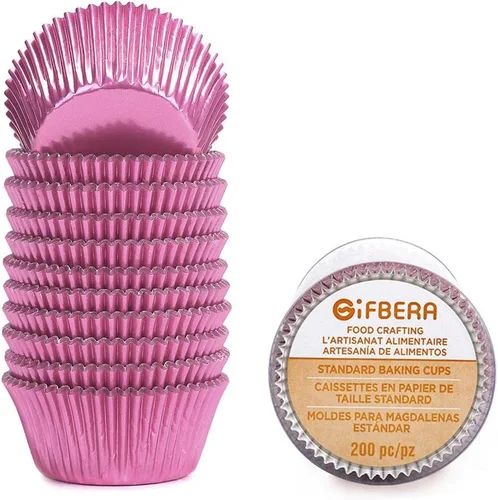 Miniatura 16 de Gifbera - Forros de magdalenas de papel metálico/forros de magdalenas de papel de aluminio, tazas de hornear estándar de papel metálico, 200