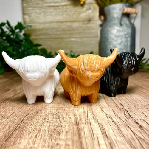 Miniatura 3 de MichiganMootique - Figura de vaca de las tierras altas, decoración de vaca de las tierras altas, regalo de vaca Highlander, estampado de vaca, baño