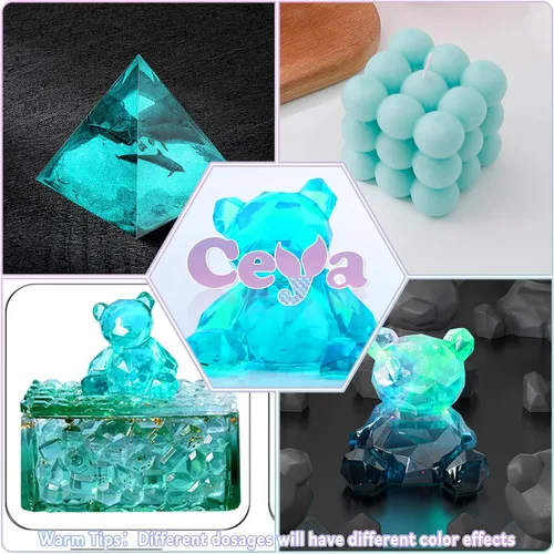 Miniatura 6 de Ceya Pasta de pigmento de resina verde botella, 3.5 onzas/3.53 oz pigmento de tinte epoxi opaco tinte de resina epoxi colorante más concentrado